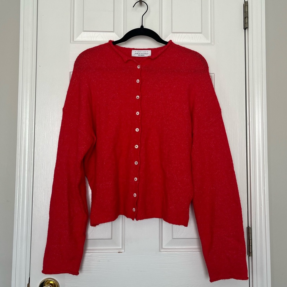 American Threads Red Cardigan